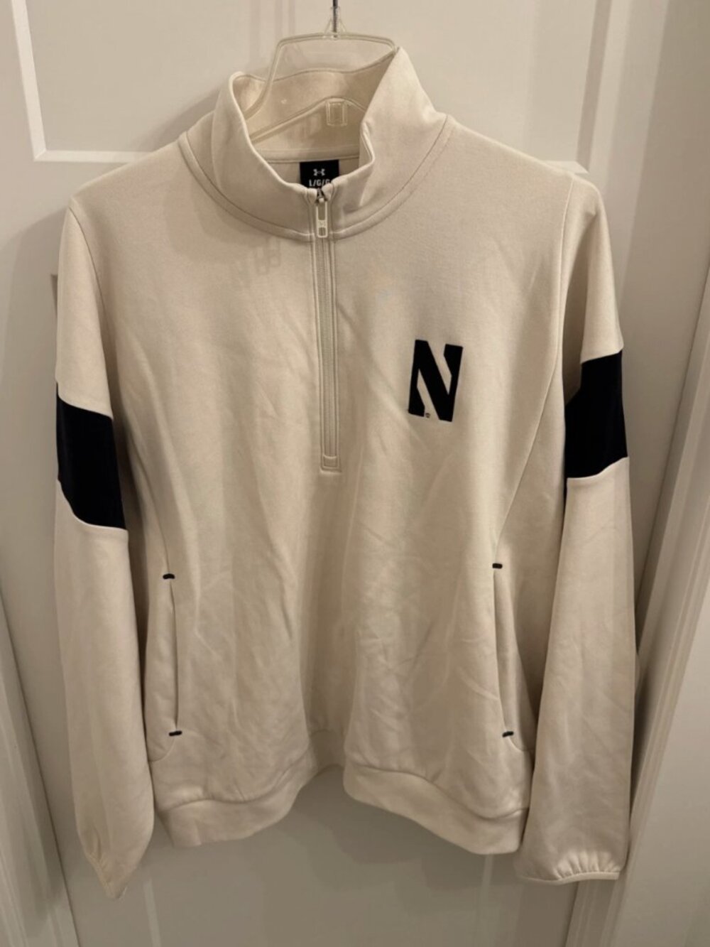 Northwestern Wildcats Under Armour Sweater Large 1/4 Zip NCAA NWT